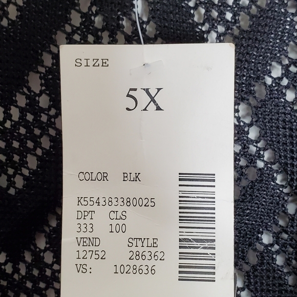 Catherines Chevron Stripe Open Front Stretch Cardigan Size 5X Asymmetric Hem NEW - Picture 10 of 14